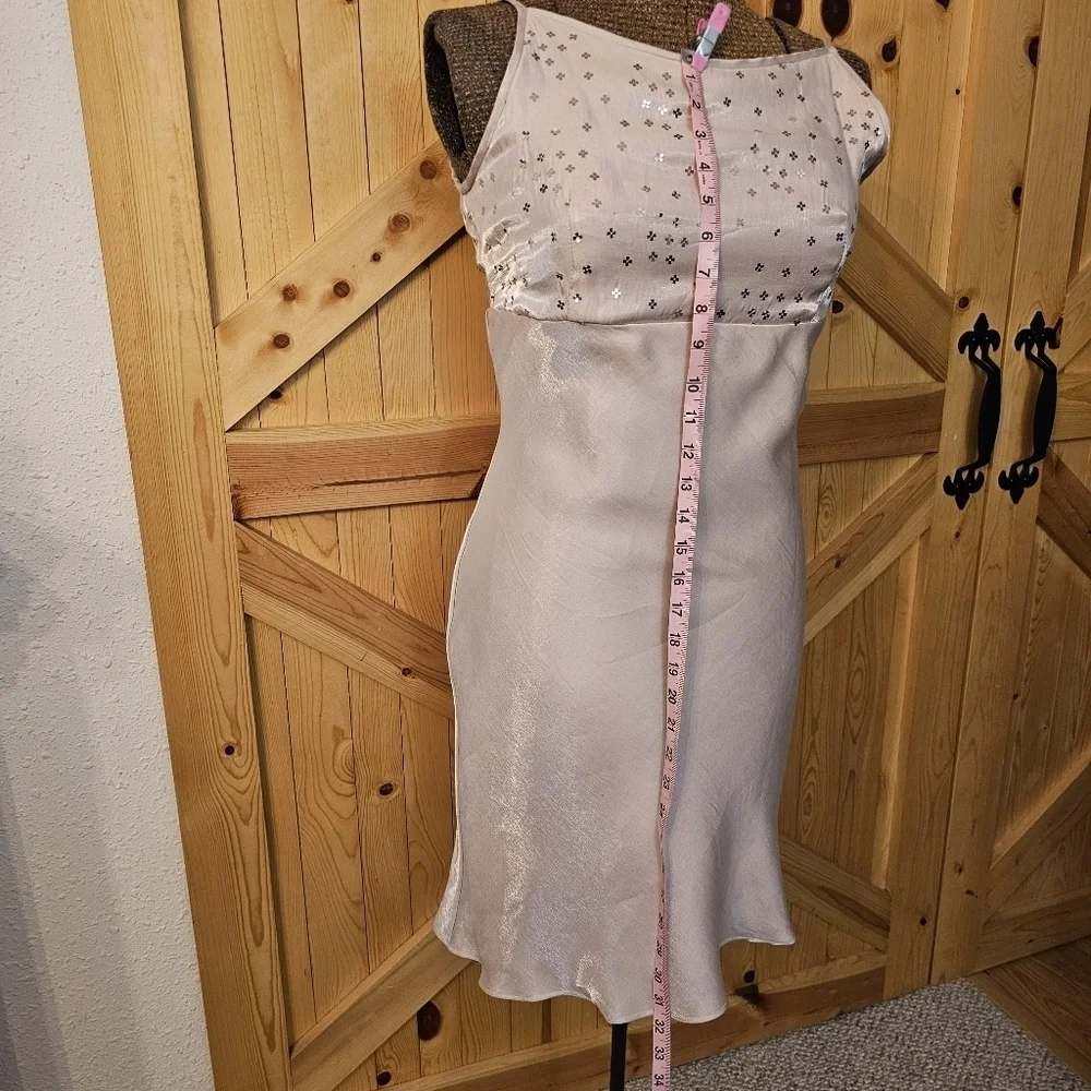Jessica McClintock the sparkle mini Dress pastel sheer pink with sequins- y2k - Picture 6 of 14